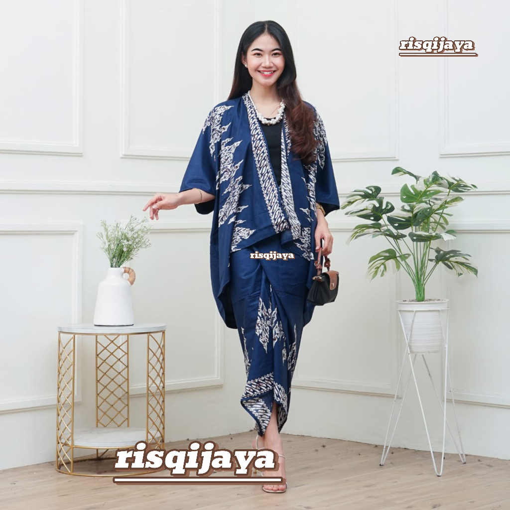 Cardigan Batik Wanita Modern, Cardigan Batik Wanita Modern One Set Rok Lilit, Cardigan Batik Wanita 