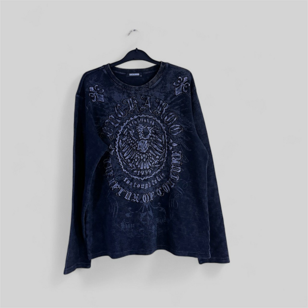 BUCKAROO Vintage Longsleeve crewneck full bordir embroidered 90s sukajan skull