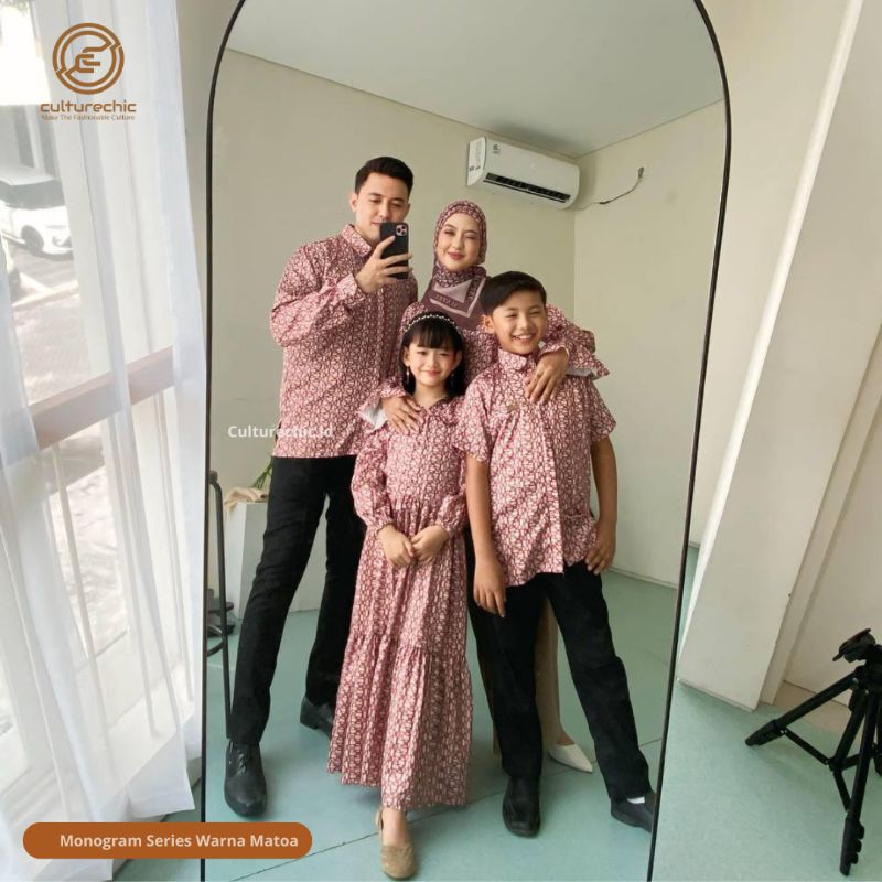 (PO) Culturechic- Monogram series warna Matoa - Family Set Lebaran 2025 - Seragam Keluarga Modern