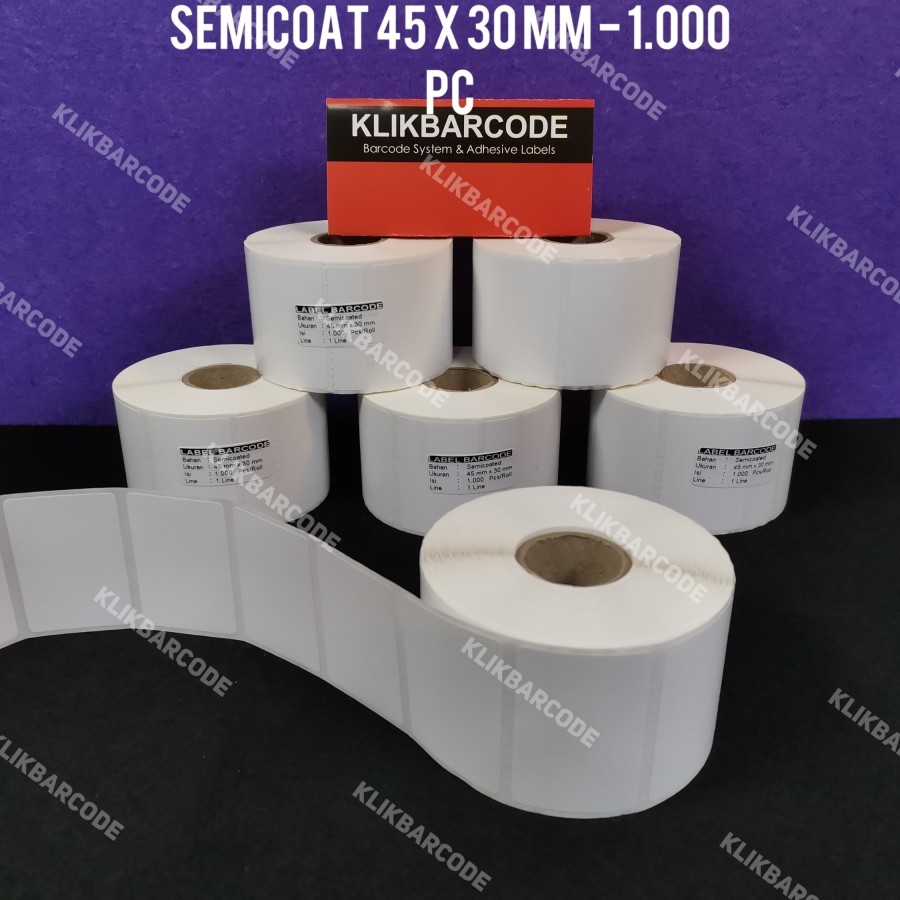 

STICKER SEMICOAT 45 X 30 MM - 1 LINE - ISI 1000 LABEL - FERPORASI - PAKAI RIBBON
