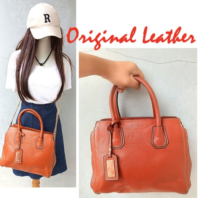 PL Original Leather Sling Satchel Handbag Tas Selempang Kulit Wanita
