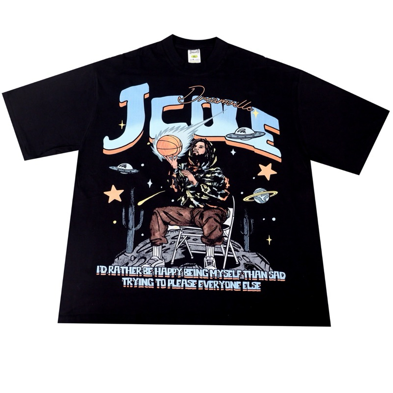 T-Shirt J.COLE- Oversized Black Solid