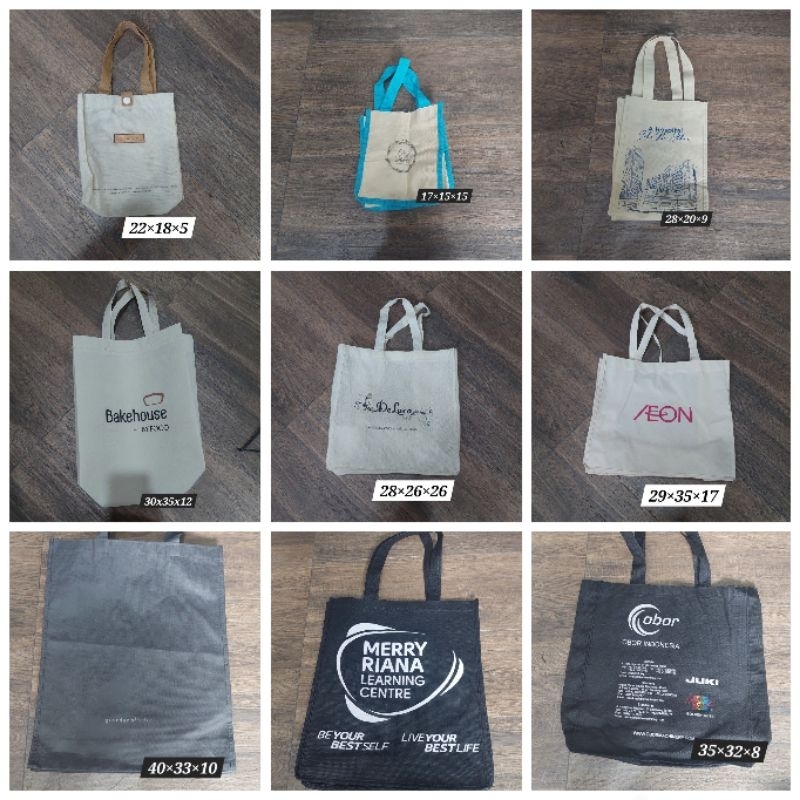 

TAS BELANJA SPUNBOND SHOPPING BAG KREM HITAM BLACK ABU GIORDANO AEON FOGO