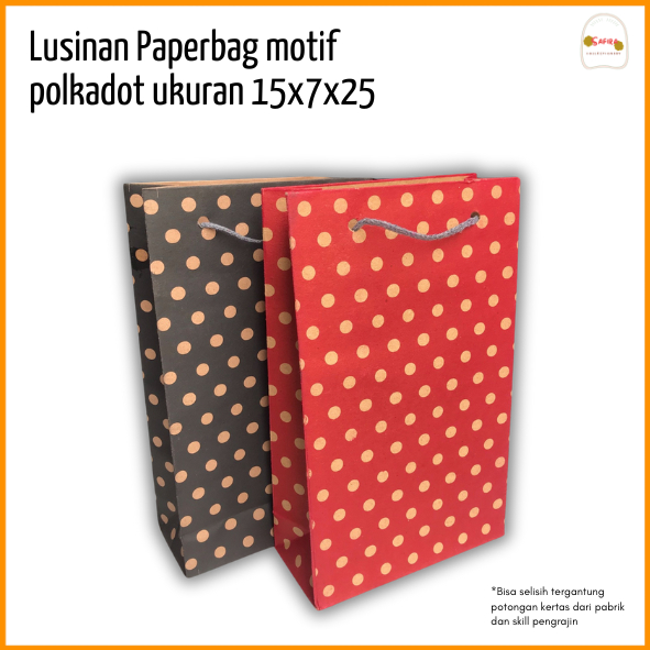 

[LUSINAN] PAPER BAG MOTIF POLKADOT UNTUK WAFER DAN MINUMAN UK 15X25 / PAPER BAG TANGGUNG PAPER BAG MURAH TAS KERTAS HAJATAN GOODIE BAG