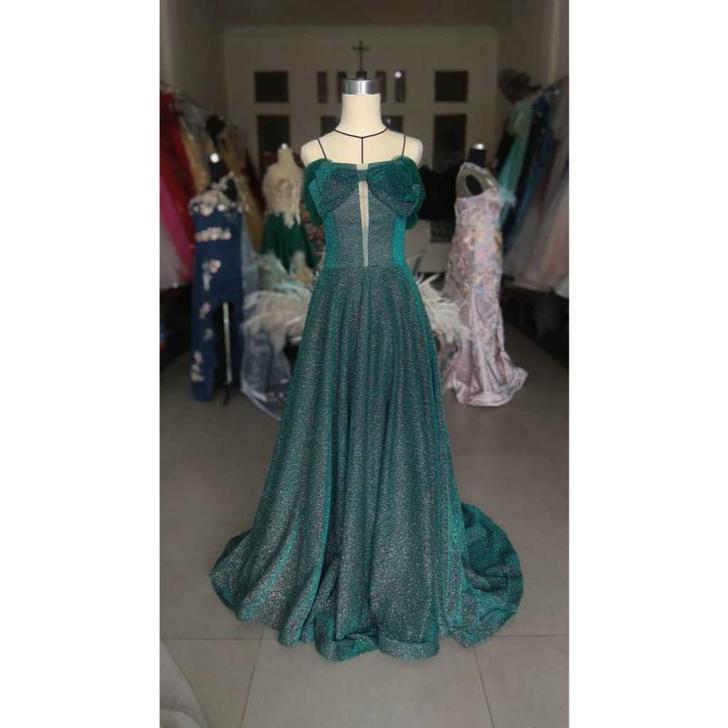 [FOR RENT] Gaun Pesta Hijau Emerald/ Green Emerald Party Dress S003
