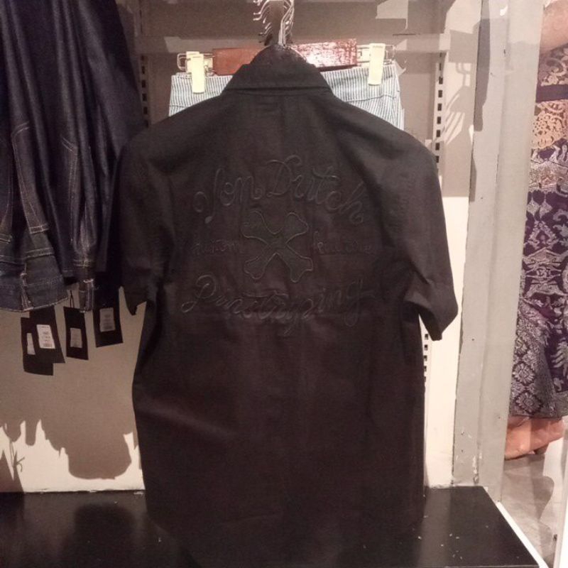 KEMEJA VON DUTCH ORIGINAL BORDIR BLACK
