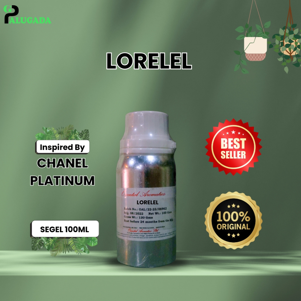 Bibit Parfum Murni LORELEL | CH4NEL PLATINUM | ORIENTAL 100ML SEGEL