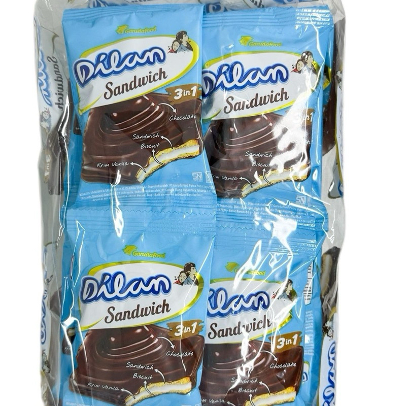 

DILAN SANDWICH BISKUIT CHOCOLATE 1 PACK ISI 20PCS