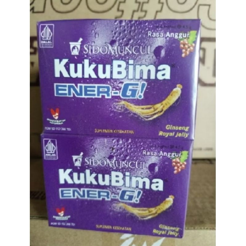 

SIDOMUNCUL KUKUBIMA ENER-G RASA ANGGUR 1 BOX ISI 6 SACHET