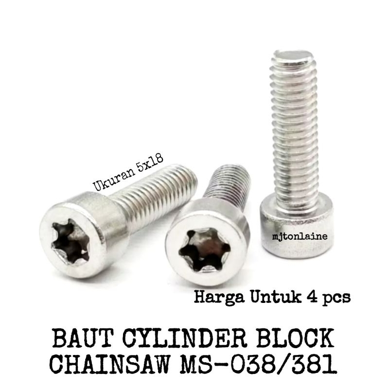 Baut cylinder block chainsaw stihl type 038 dan 381