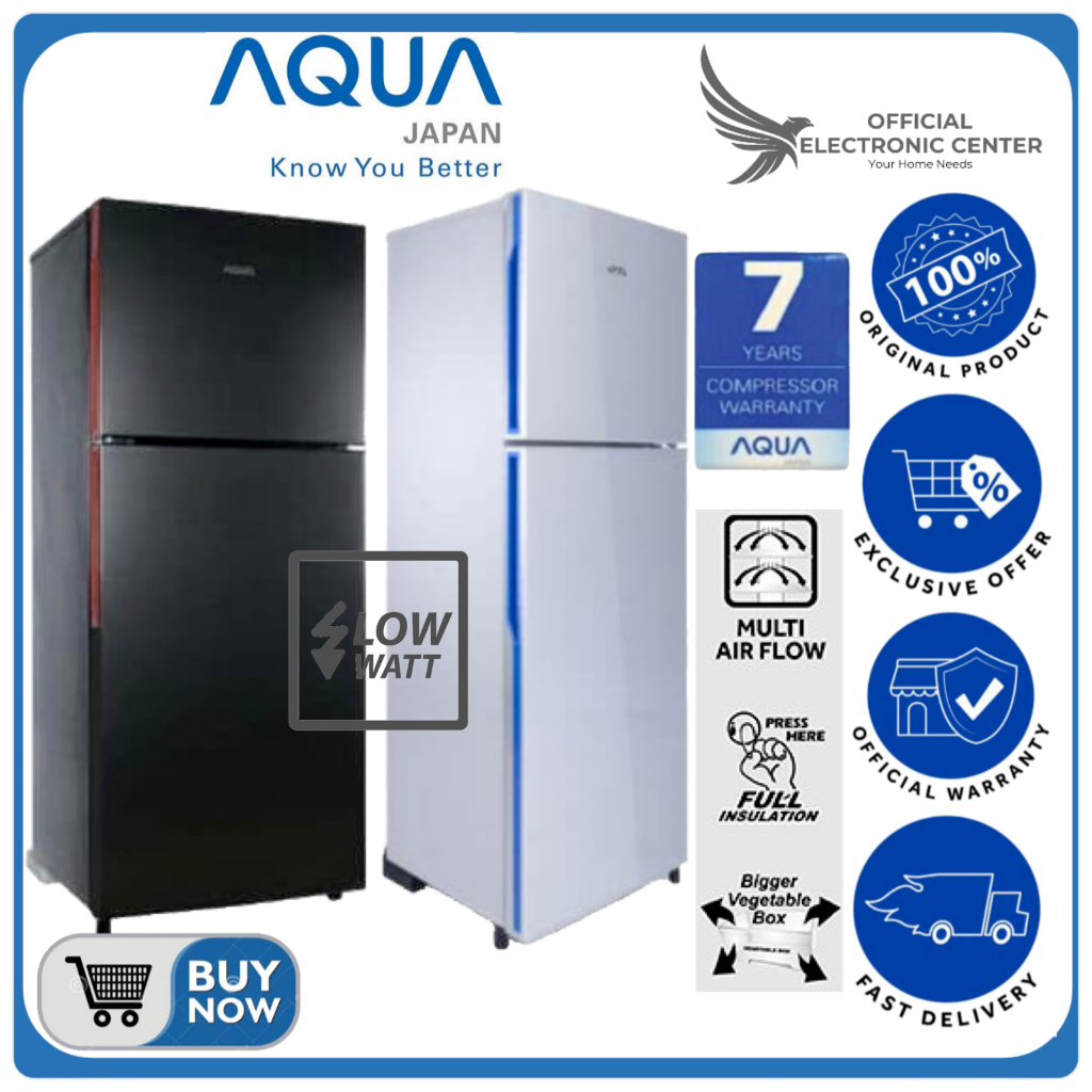 KULKAS AQUA AQR-D251 AQR D251 D251 SUPER LOW WATT FAST COOL AQUA LEMARI ES 2 PINTU AQUA SANYO