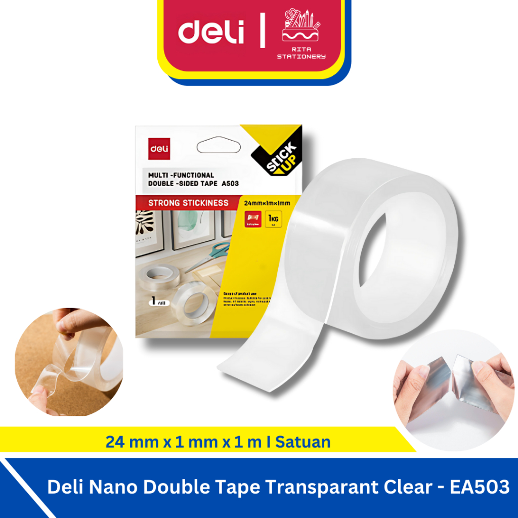 

Deli Nano Double Tape Transparant Clear Bening - EA503