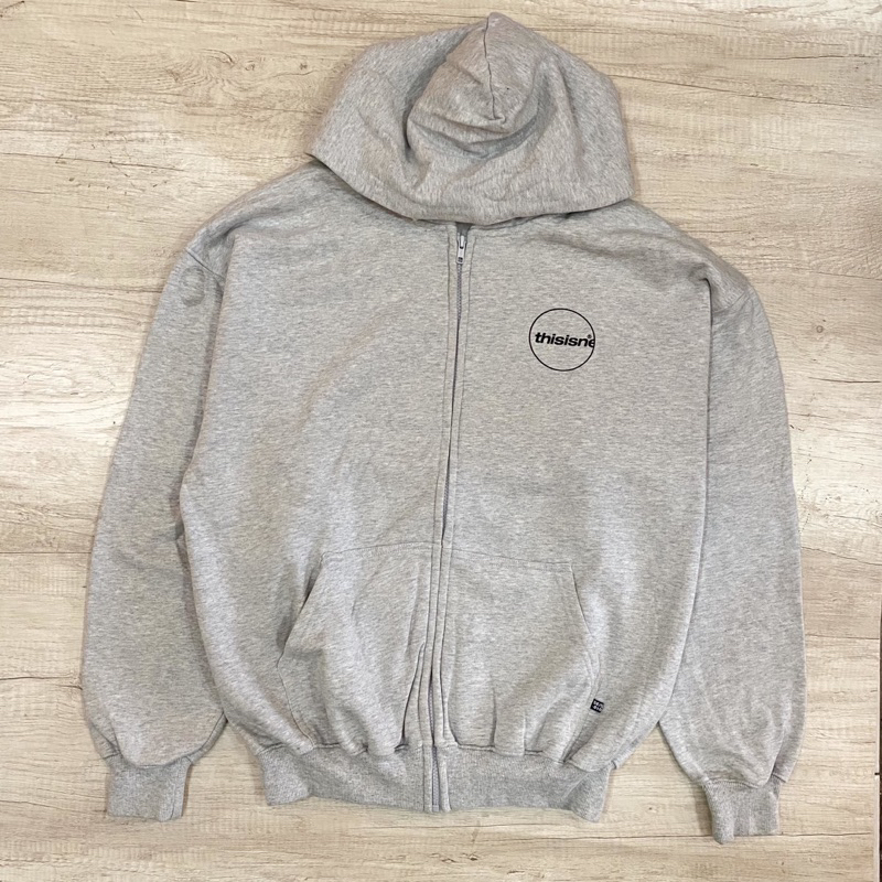 THISISNEVERTHAT ZIP HOODIE ORIGINAL GRAY
