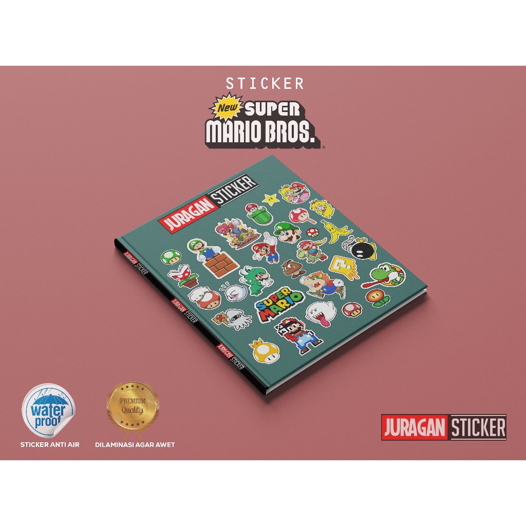 

Stiker Premium Super Mario Bros Aesthetic: Bahan Vynil yang telah di laminasi.