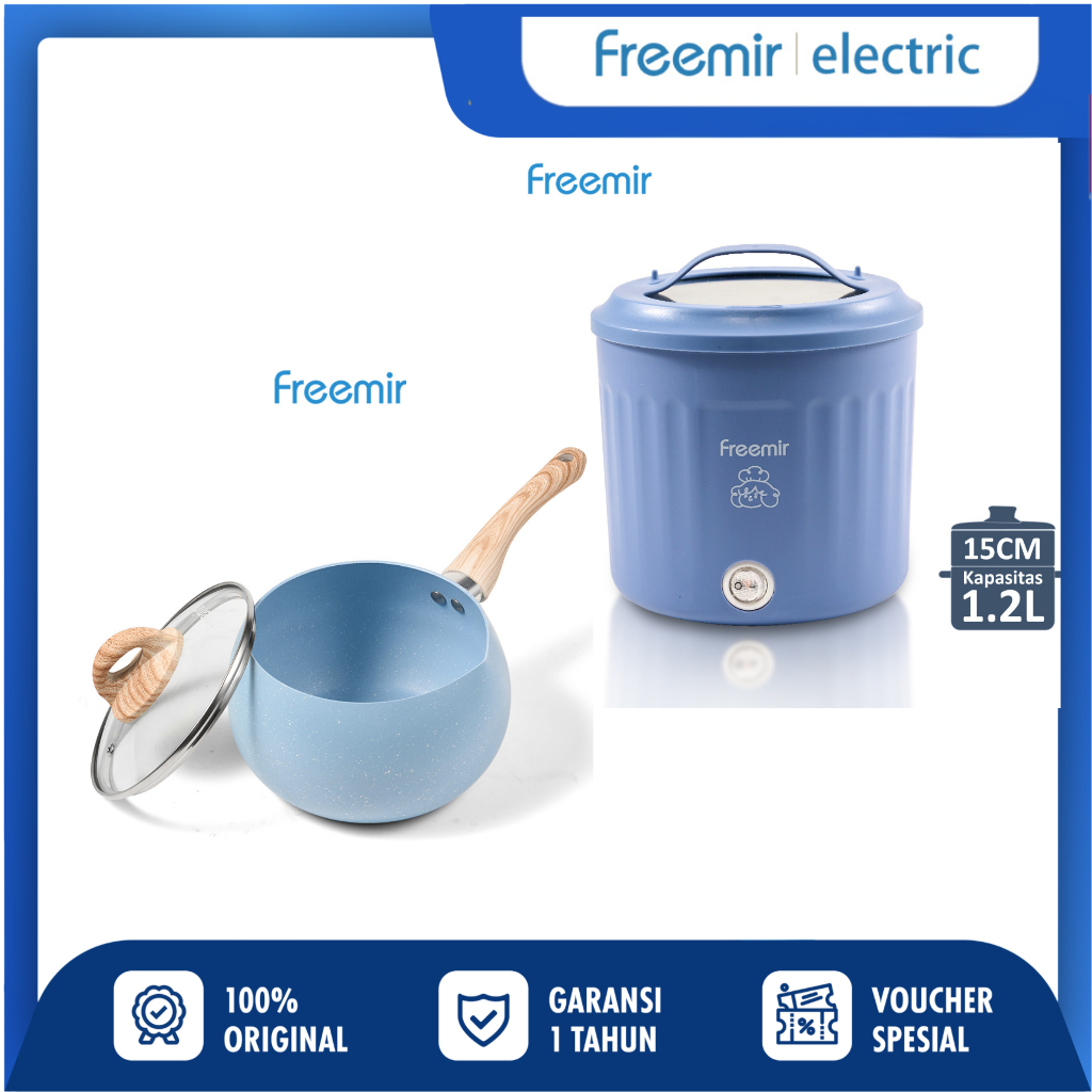 [Garansi 1 Tahun] freemir Mini Cooker Electric Panci Elektrik Travel Portable Cooker Kukusan Serbagu