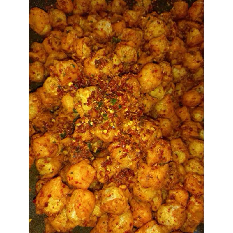 

Siomay mini kering Extra pedas Daun jeruk Netto 1KG /1000 gram