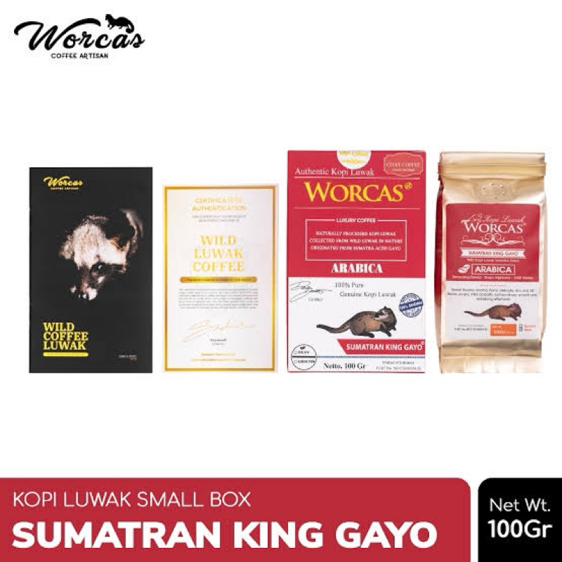 

worcas kopi luwak liar asli small box 5 macan 100gr ad bubuk dan biji