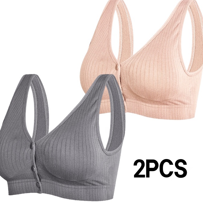 FG2 Nursing Bra Wanita Bra Menyusui Kancing Depan Tanpa Kawat Katun Bh 118bra