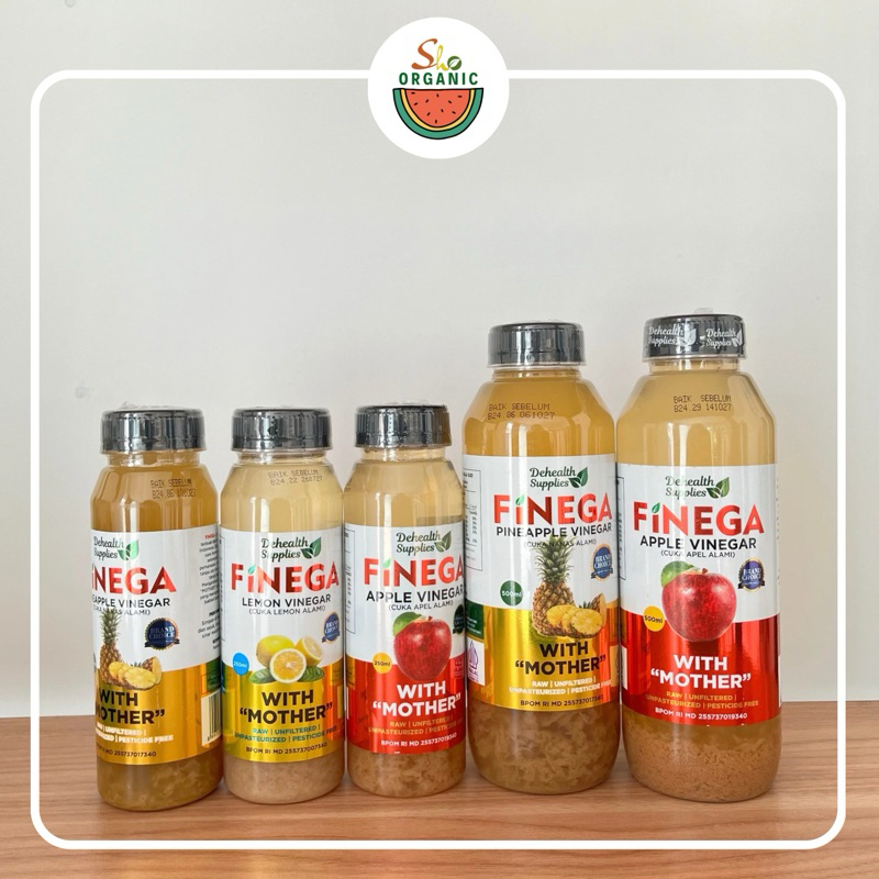 

FINEGA CUKA APEL, CUKA NANAS 250ML | 500ML (KEMASAN PLASTIK) - DEHEALTH SUPPLIES