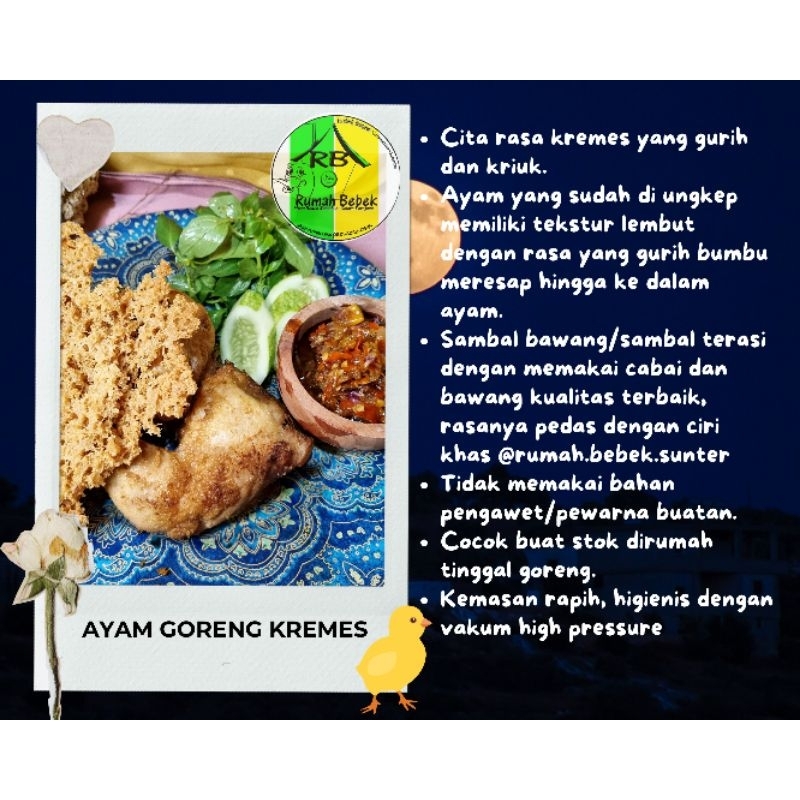 

AYAM UNGKEP TINGGAL GORENG DISAJIKAN DENGAN KREMES