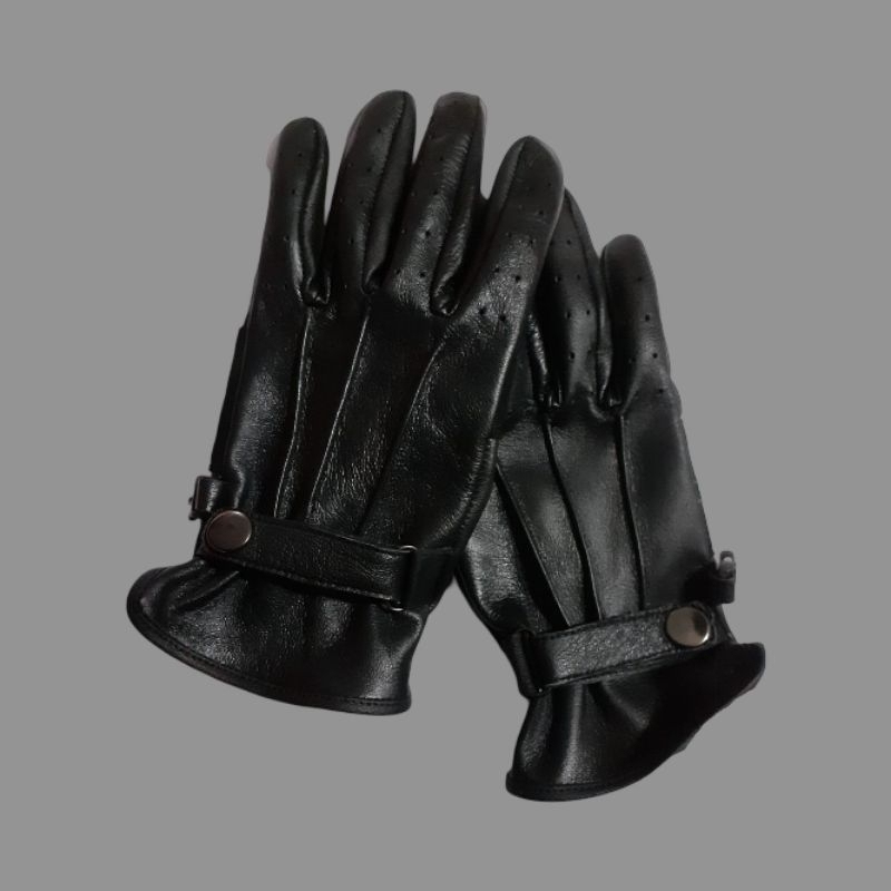 Sarung tangan motor kulit hitam | Gloves kulit motor hitam