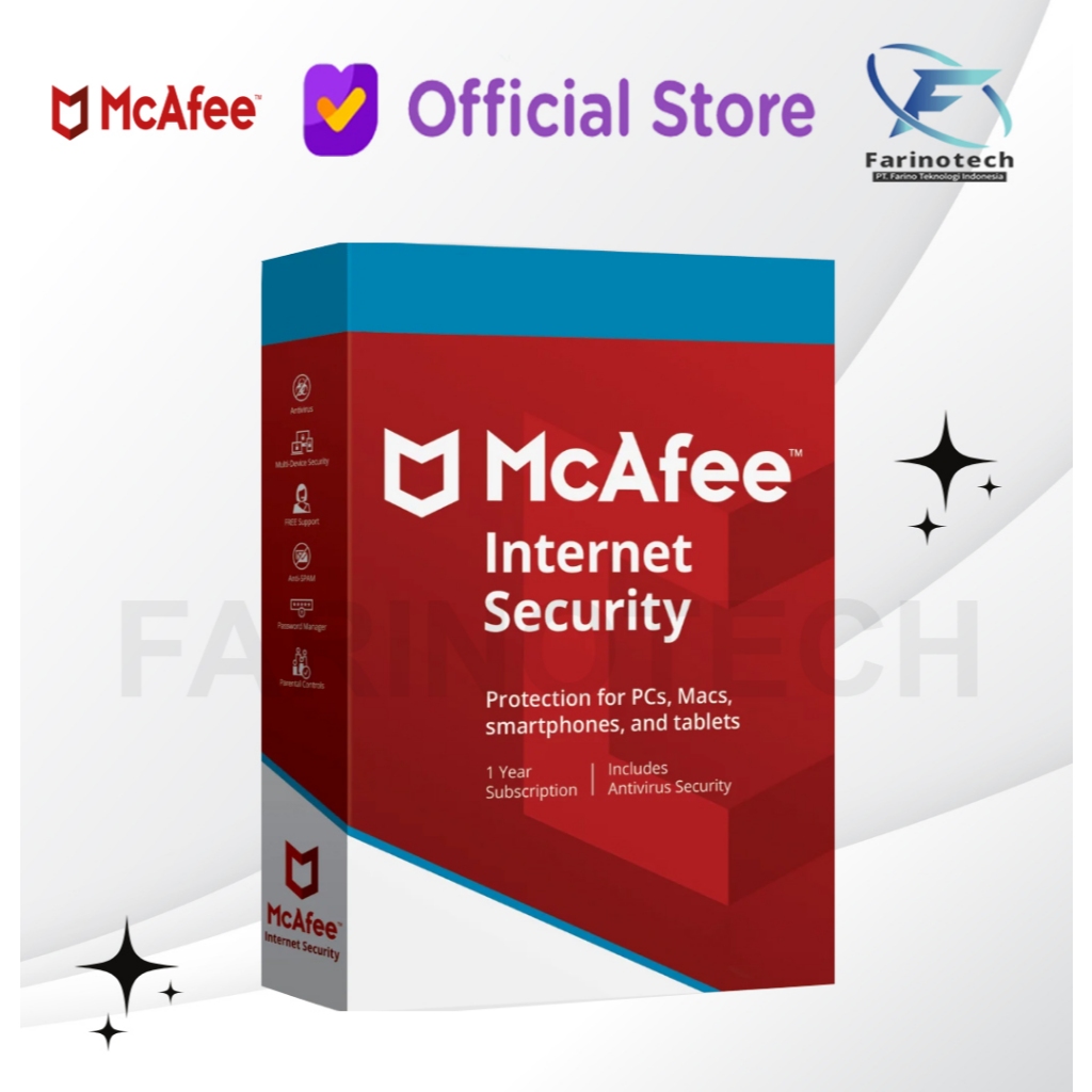 McAfee Internet Security 10 Device 1 Tahun Original License Key
