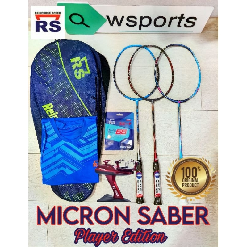 Raket Badminton RS MICRON SABER MS 15 16 17 PLAYER EDITION Original Smash Control