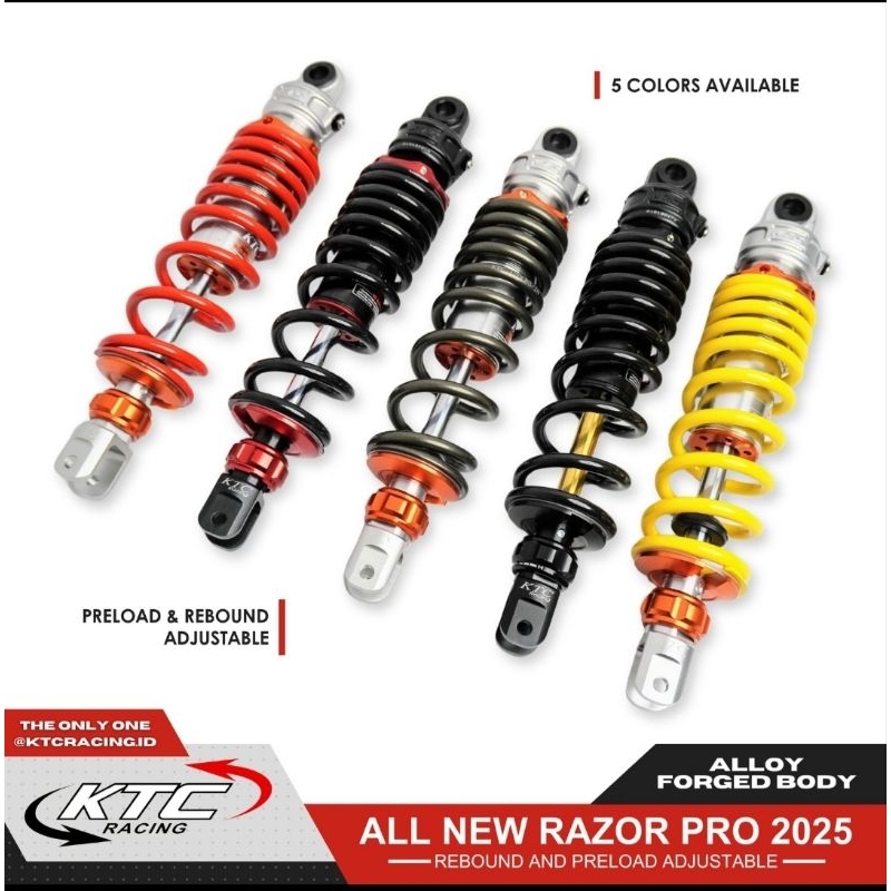 SHOCK BREAKER KTC NON TABUNG STELAN TIPE RAZOR PRO HONDA VARIO 125/150 UKURAN 325MM ORIGINAL KTC