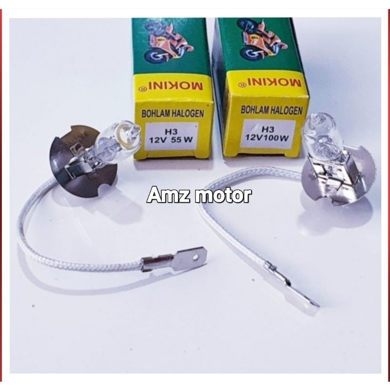 BOLAM HALOGEN LAMPU TEMBAK/BOLAM KABUT MOTOR MOBIL H3 100W 55W 12VOLT/BOLAM LAMPU TEMBAK MOTOR/MOBIL