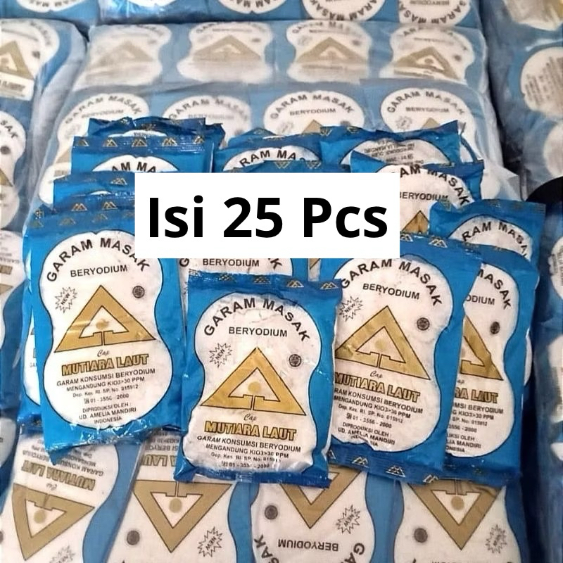 

isi 25 Bungkus Garam Masak Halus 100 Gram Garam Dapur Beryodium Salt