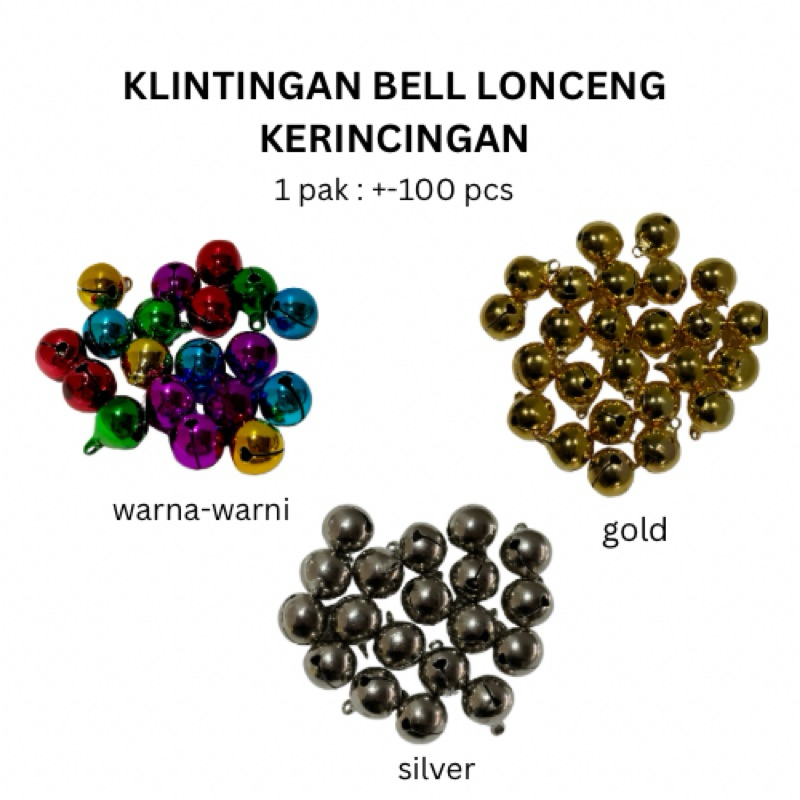 [100 pcs] Lonceng Kerincingan Bell / Klintingan Lonceng 6mm, 8mm, 10 mm,12mm, 16mm / Klintingan / Lo