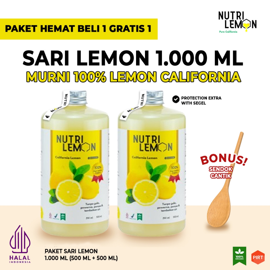 

Nutrilemon Sari Lemon California Murni Asli 750ml / 1000ml