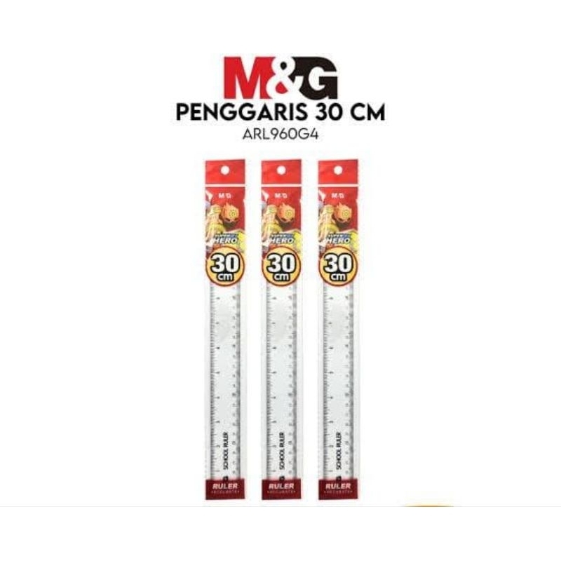 

PENGGARIS PLASTIK ARL960G4 30 CM M&G / MISTAR PLASTIK TRANSPARAN / RULER 30CM