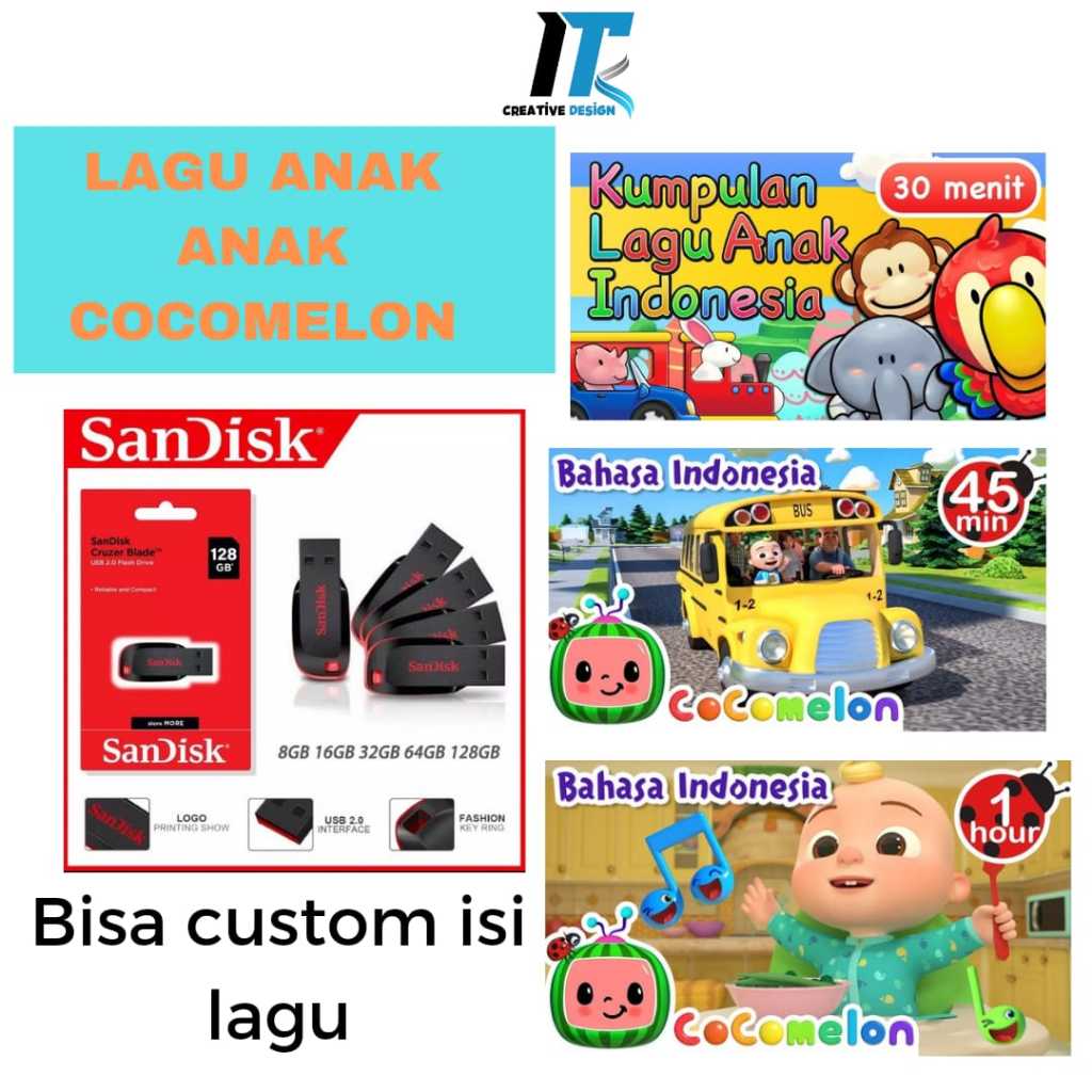 IT-Flasdisk isi lagu anak anak MP3 MP4