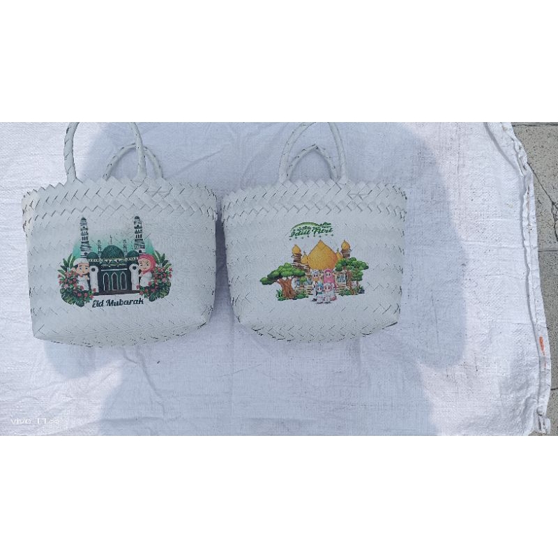 Tas Anyaman plastik motif hampers ultah