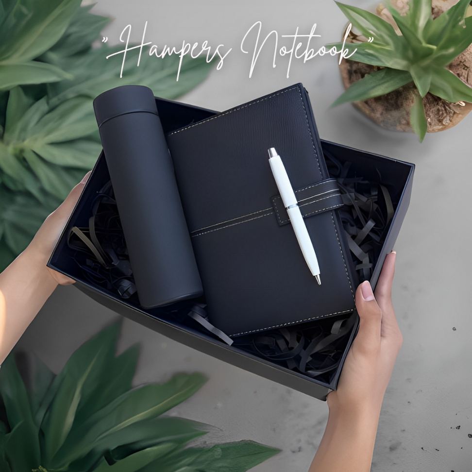 

hampers notebook kado ulang tahun cewek aesthetic warna hitam free kartu ucapan