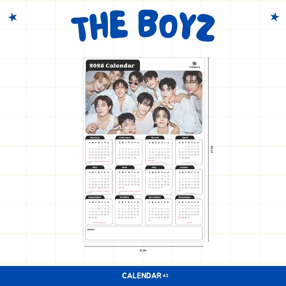 

2025 KALENDER THE BOYZ KPOP + LAMINASI 2SISI IDOL KOREA BIAS MURAH UNOFFICIAL DEOBI SANGYEON JACOB YOUNGHOON HYUNJAE JUYEON KEVIN NEW Q HAKNYEON SUNWOO ERIC READY STOCK !