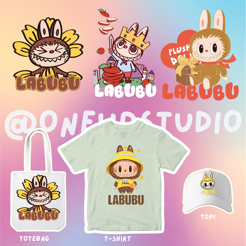 

SABLON SETRIKA STICKER SABLON DTF PRINTING UKURAN 14CM TEMA LABUBU PART 2