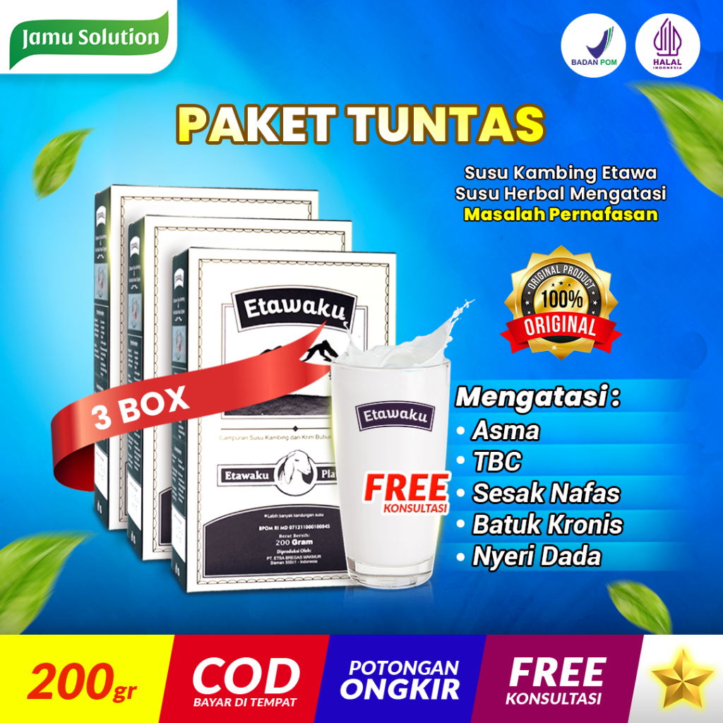 

Susu Pernafasan ETAWAKU Obat Jamu Herbal Alami 3 Box Atasi Nyeri Dada RECOMENDED