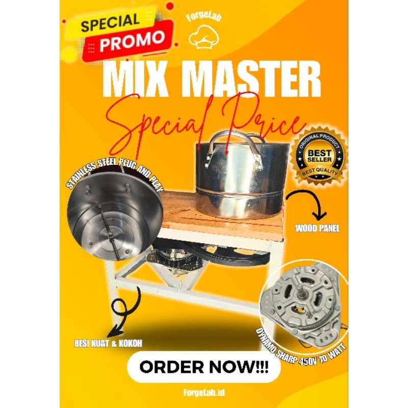 MIXER DIY RAKITAN MIX MASTER DOUGH MIXER ADONAN ROTI