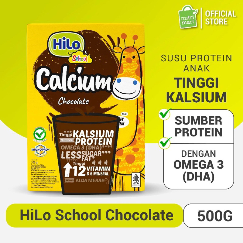 

HiLo School Chocolate 500 gram - Susu Tinggi Kalsium Rendah Lemak