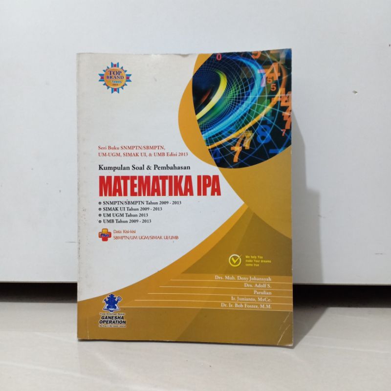 Buku Matematika IPA Kumpulan Soal & Pembahasan Ganesha Operation GO SNMPTN/SBMPTN, SIMAK UI, UM UGM,