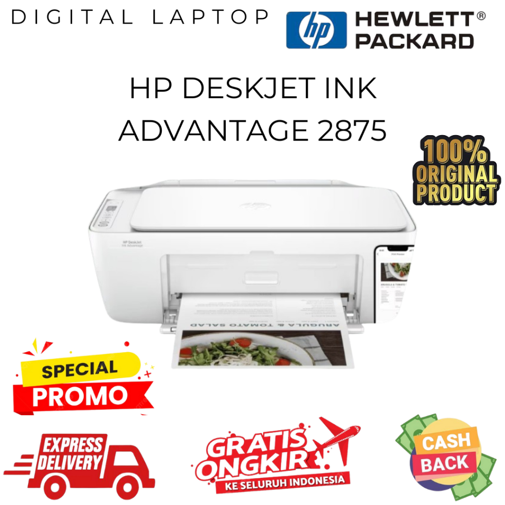 Mesin Printer Copy ALL IN ONE HP DESKJET INK ADVANTAGE 2875 PRINTER WIRELESS Garansi Resmi 1 Tahun