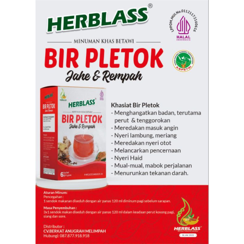 minuman khas betawi BIR PLETOK jahe dan rempah