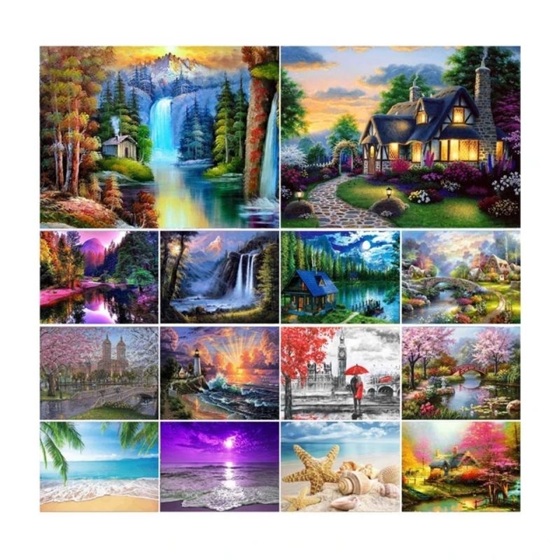 

Terbaru 5D Diamond Painting Set DIY 30x40cm Diamond Painting Full Drill JunDW