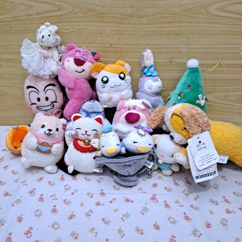 Boneka ganci campur PART 2 - boneka - kucing hoki - burung owl amuse - teddy bear - sukutto - dragon