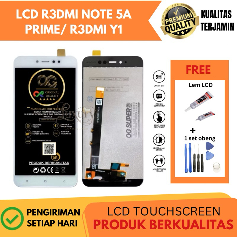 LCD Touchscreen Xiaomi Redmi Note 5A Prime/Redmi Y1 Original FREE Lem dan obeng FULL SET (OG SUPER)