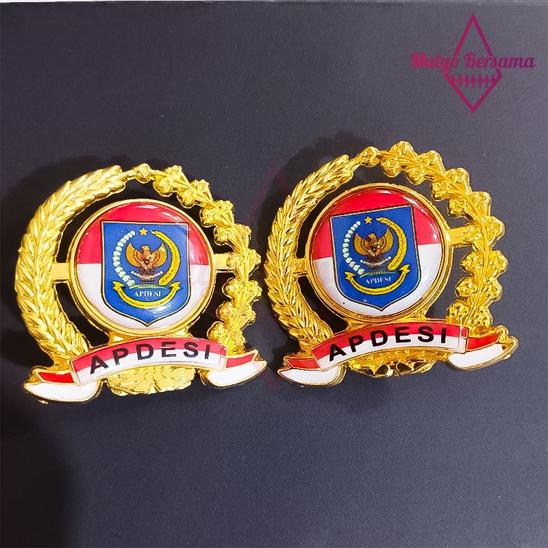 Pin Perangkat Desa Lencana Padi Kapas Apdesi Pin Bros Logo Apdesi - Mulyo Bersama