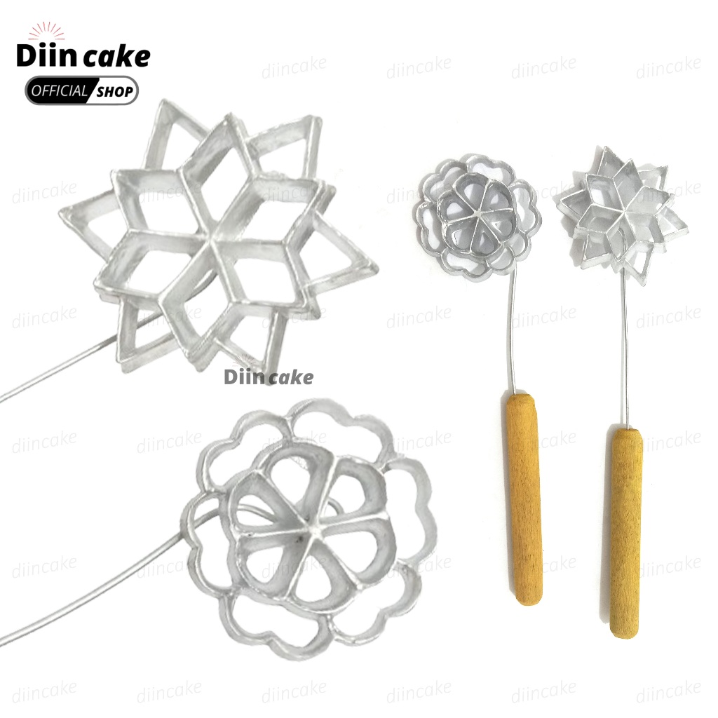 LANTARI / CETAKAN KUE KEMBANG GOYANG TUMPUK GAGANG KAYU