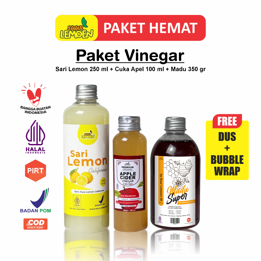 

Paket Diet Hemat Mini Sari Lemon+Cuka Apel+Madu Murni+Chia Seeds